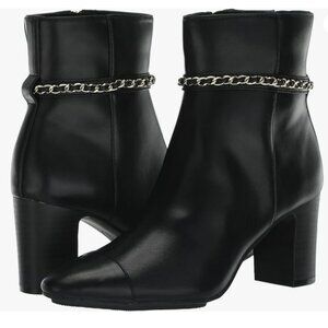 Anne Klein Suri Black Chain Ankle Boots Size 8.5 NEW